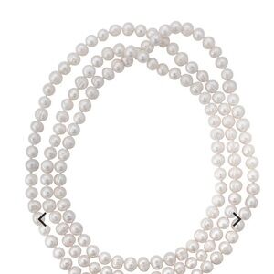 DH Pearls Extra-Long Perfect Pearl Necklace in white